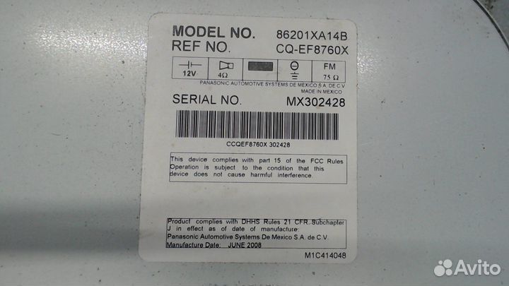 Магнитола Subaru Tribeca (B9), 2009