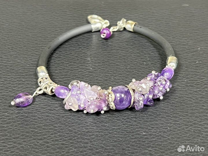 Браслет Аметист подвес с боку