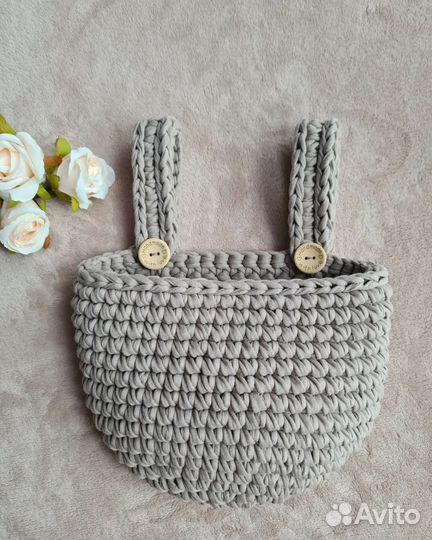 Вязаные корзинки из трикотажной пряжи на заказ