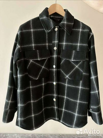 Пальто рубашка Monki в клетку