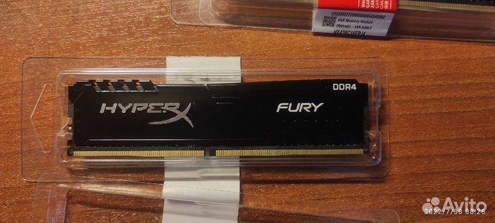 HyperX fury Black DDR4 2666 мгц 2x4 гб