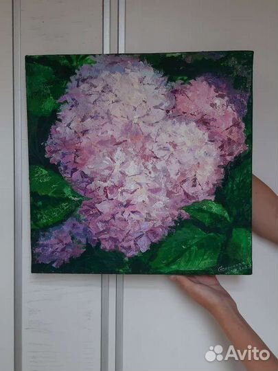 Картина Цветы гортензии на холсте