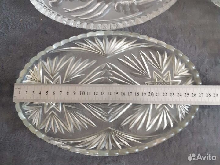 Хрустальные вазы, блюда лотом