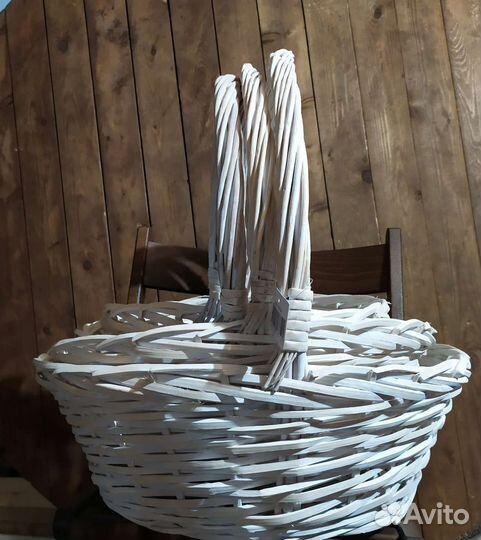 Корзина плетеная большая белая