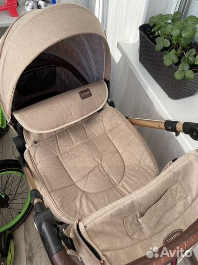 Коляска luxmom 3 в 1 + матрасик