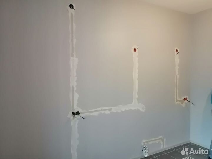 Штробление стен, подразетники