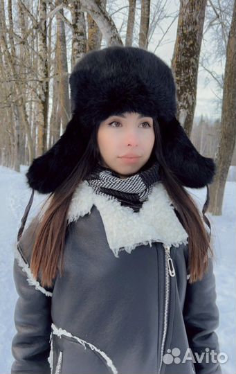 Шапка ушанка из кролика