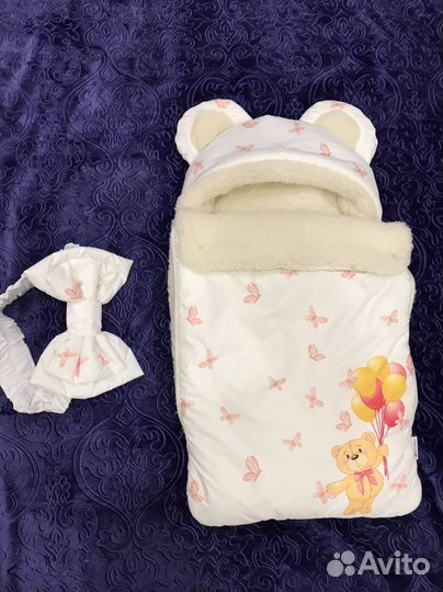 Конверт для новорожденного на овчине