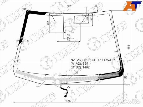 Стекло лобовое toyota allion