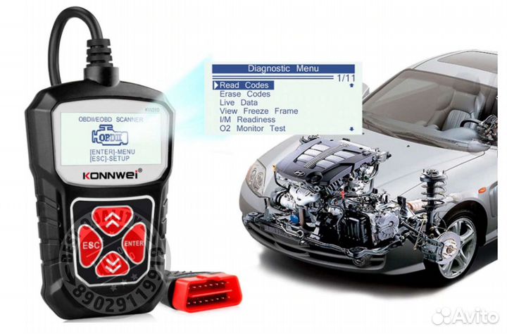 Konnwei KW310 OBD2 Авто сканер obdii