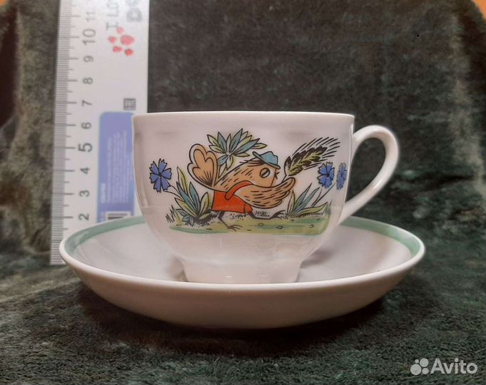 Детские чайные пары и сахарница, винтаж, Дулёво