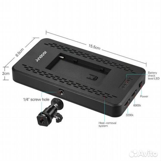 Накамерный видеосвет Andoer W228 LED