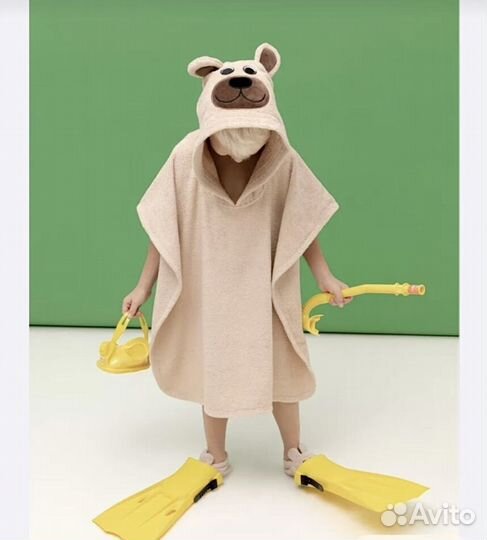 Полотенце пончо детское махровое