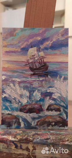 Картина маслом море