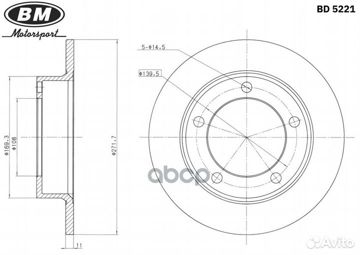 Диск тормозной BD5221 BM-Motorsport