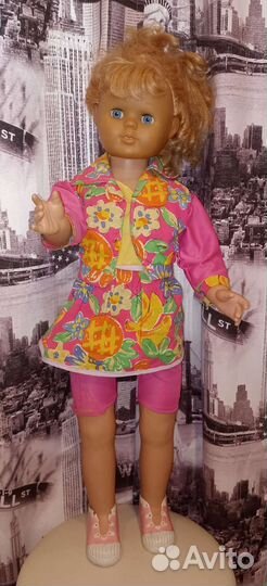 Винтажная кукла Мила 75 см. Требуется реставрация