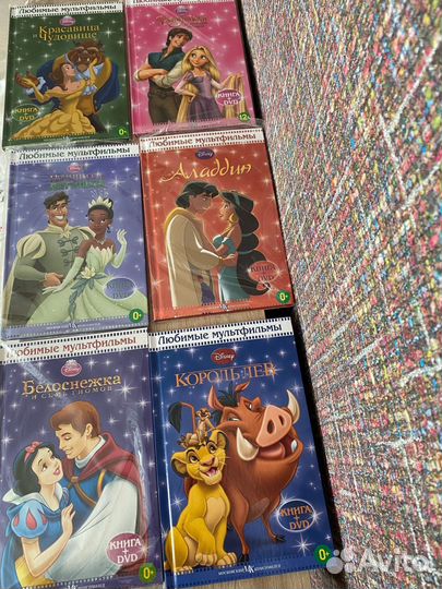 Книги+ двд Дисней с мультфильмами