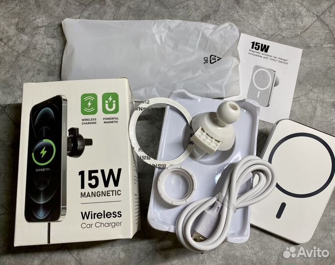 Автомобильная беспроводная зарядка 15w магнитная