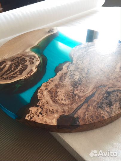 Стол-река из массива карагача/дуба/ясеня