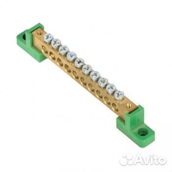 Шина заземления 812 с контактной пластиной 10 отв