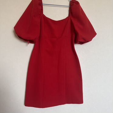 Красное женское мини платье 46