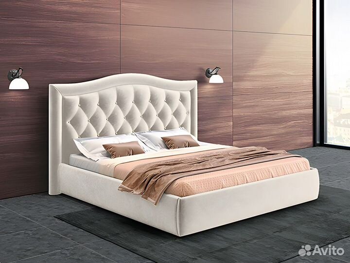 Кровать двуспальная венеция люкс, Бархат 10 (180)