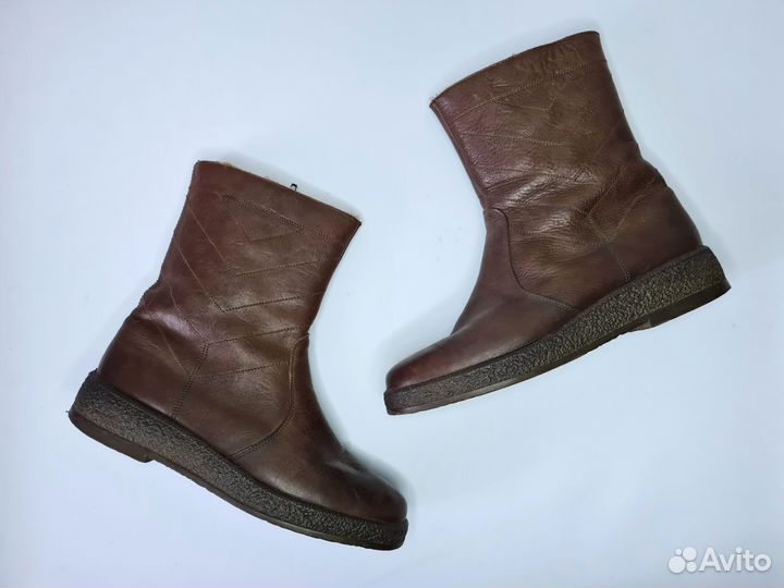 Ботинки мужские зимние 42 кожа мех фрг винтаж