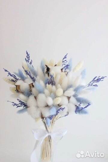 Букет с натуральным хлопком, букет невесты