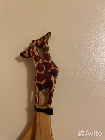 Набор салатных ложек жираф, ручная работа, дерево