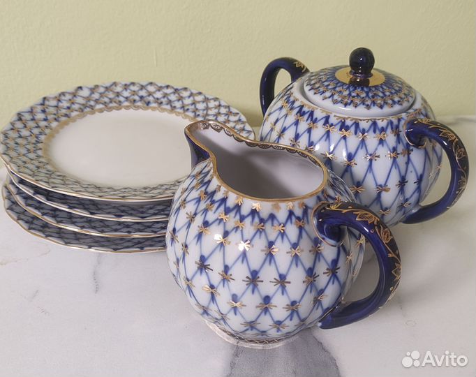 Сервиз кобальтовая сетка лфз