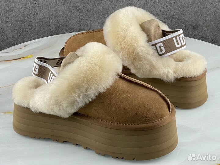 Угги женские Ugg Funkette Suede Platform Chestnut