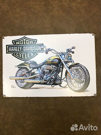 Картина Harley Davidson жестяная