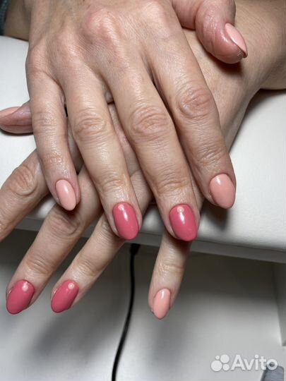 Укрепление ногтей гелем, покрыт гель лаком