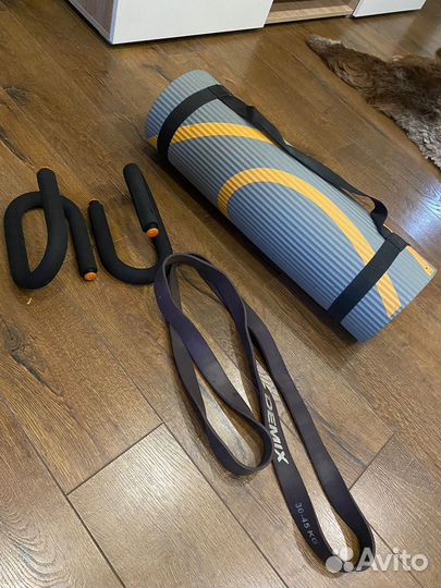 Коврик спортивный,резинка 30-45кг, упоры