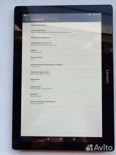 Планшет lenovo tab 2 x30l