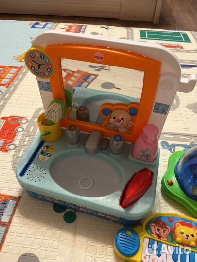 Интерактивные игрушки fisher price, юла, барабан