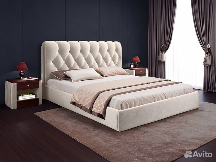 Кровать двуспальная империя люкс, Бархат 10 (160)