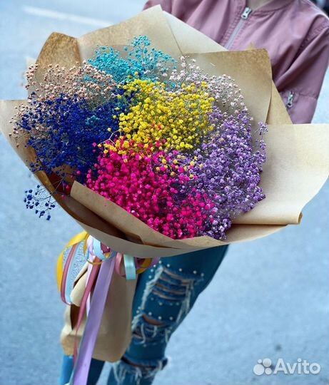 Букеты из разных цветов гипсофилы с доставкой