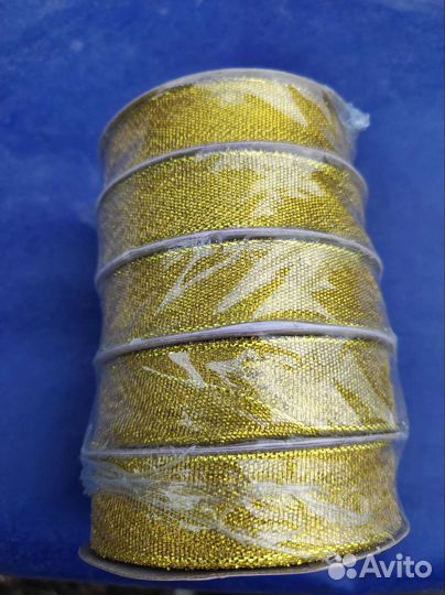 Лента парча золотая (для подарков)