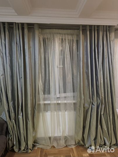 Комплект шторы и тюль и металический карниз