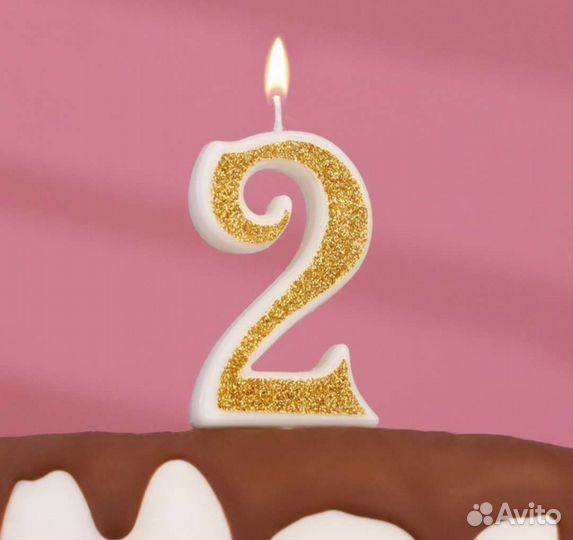 Свечи цифры в торт. Золотые
