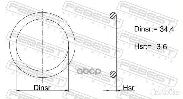 Кольцо уплотнительное 34.4X3.6 23400042 Febest