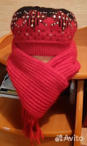 Комплект шапка и шарф осень-зима