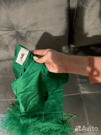 Брюки lime с перьями