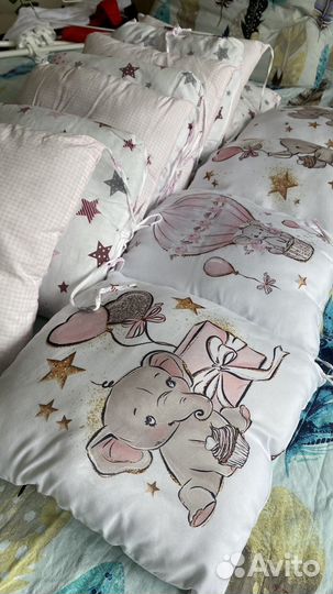 Балдахин с держателем и бортики в кроватку