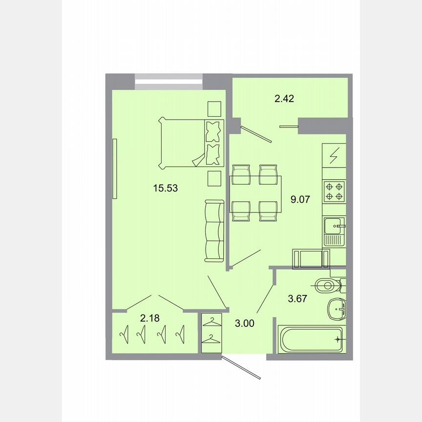 1-к. квартира, 34 м², 15/20 эт.