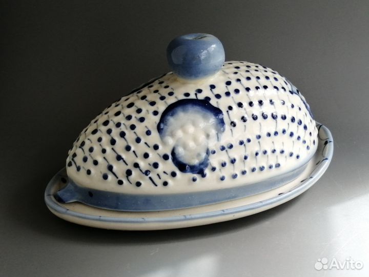 Масленка Гжель Ёжик винтаж