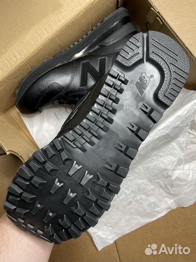 Кроссовки New Balance 574 мех (черные)