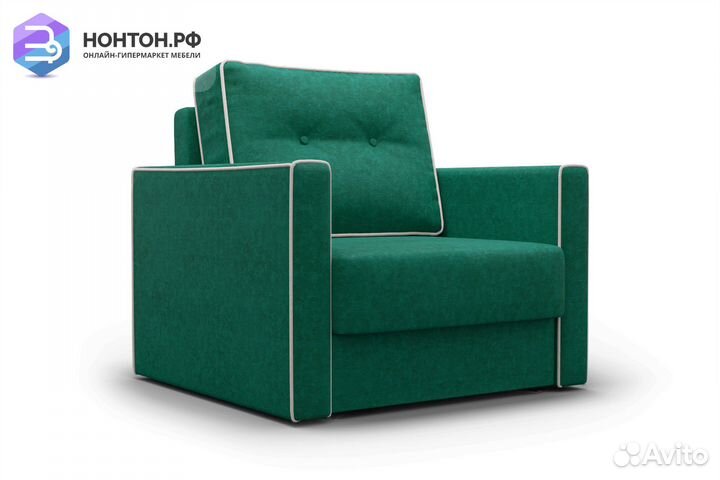 Кресло еврокнижка Леон изумрудное