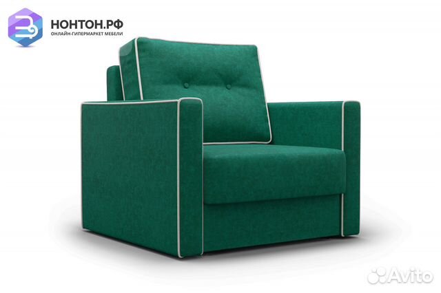 Кресло еврокнижка Леон изумрудное
